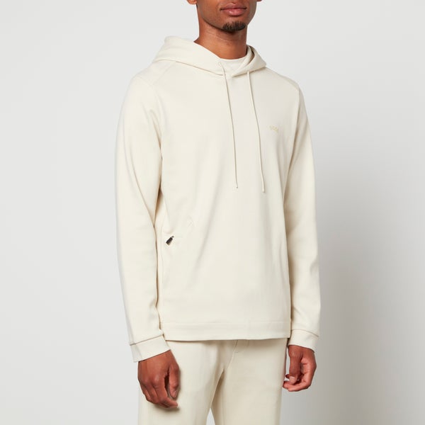 BOSS Green Soody Curved Cotton-Jersey and Piqu? Hoodie