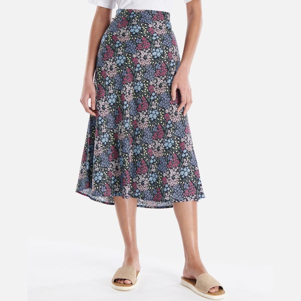 Barbour Willowherb Floral-Print Lyocell Midi Skirt