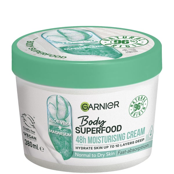 Garnier Body Superfood Aloe Vera and Magnesium Moisturising and Soothing Body Cream 380ml 