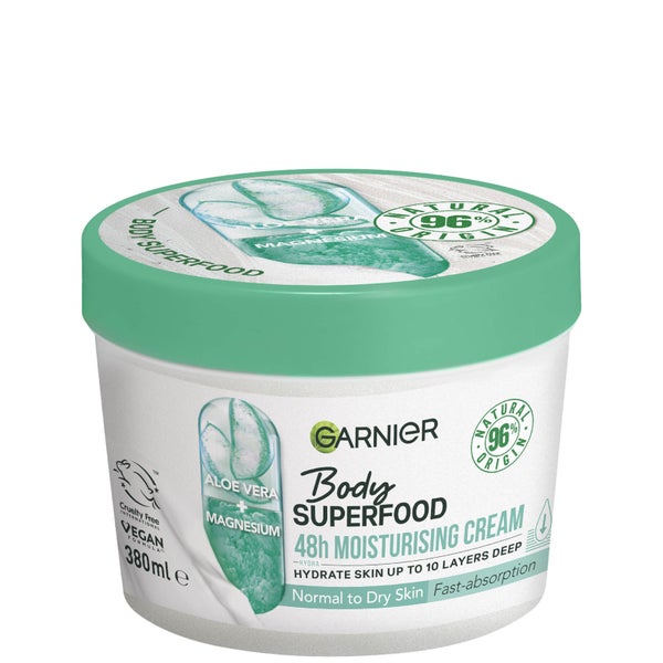 Garnier Body Superfood, Moisturising and Soothing Body Cream, Aloe Vera and Magnesium 380ml