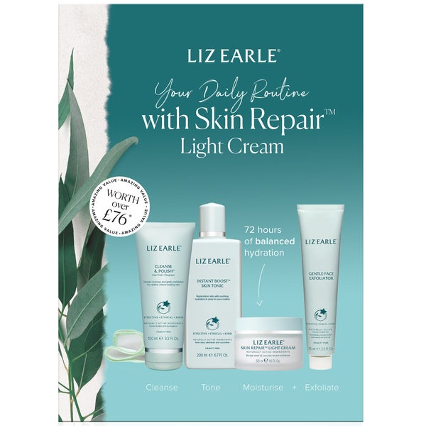 Liz Earle Your Daily Routine with Skin Repair Light Cream Kit (Worth £49.50)