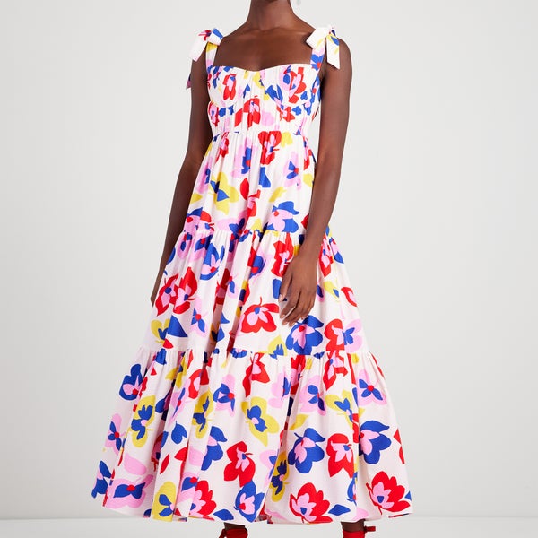 Kate Spade New York Women's Summer Flowers Tiered Dress - Cream Multi