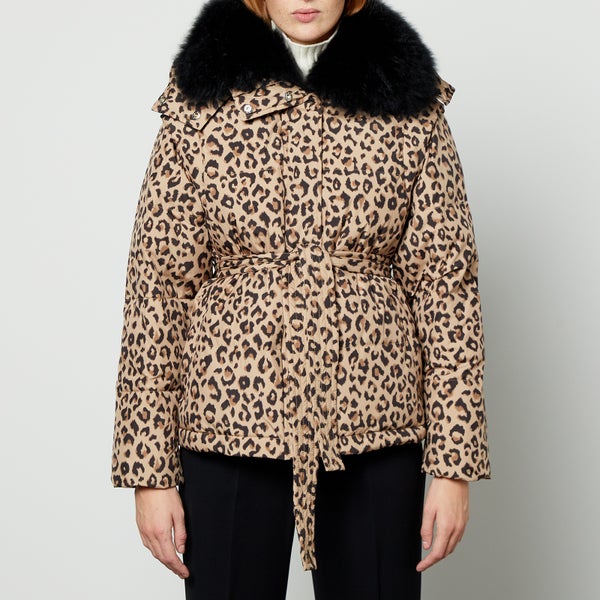 Yves Salomon Leopard-Printed Shell Down Jacket