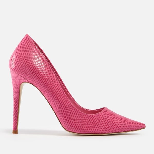 Dune Amaretto Python-Effect Faux Leather Heeled Pumps