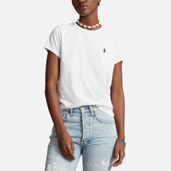 Polo Ralph Lauren Rundhals-T-Shirt aus Baumwolljersey - White