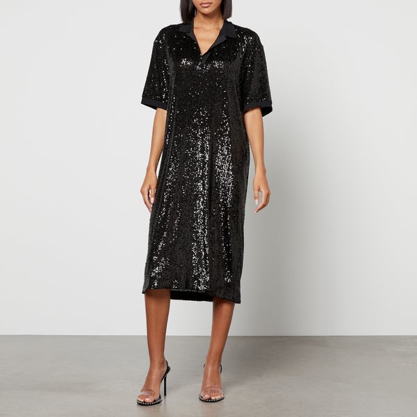 In the Mood for Love Sequinned Mesh Midi Dress