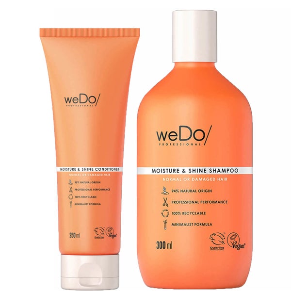 weDo/ Professional Moisture and Shine Shampoo and Conditioner Full Size Regime Bundle