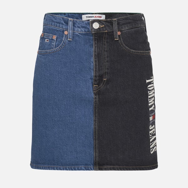Tommy Jeans Two-Tone Recycled Denim Mom Skirt