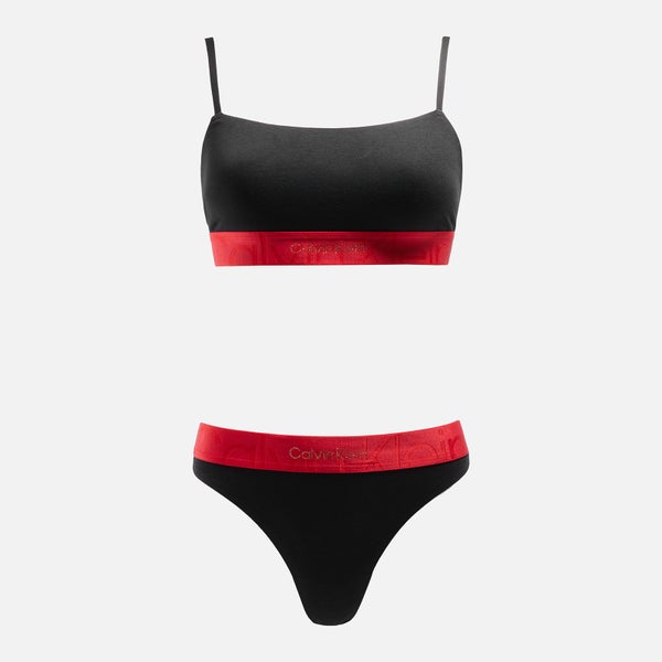 Calvin Klein Stretch-Cotton Bra and Thong Set