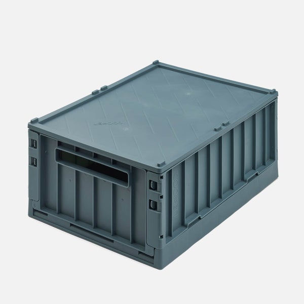 Liewood Weston Storage Box with Lid - Medium - Whale Blue (2 Pack)