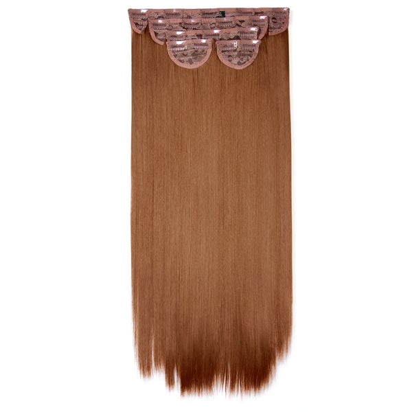 LullaBellz Super Thick 22" 5 Piece Straight Clip In Extensions Mixed Auburn
