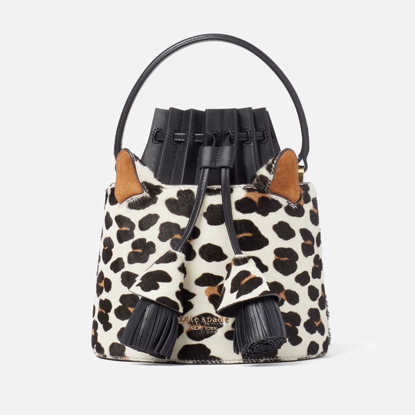 Kate Spade New York Buttercup Small Leopard Haircalf Bucket Bag