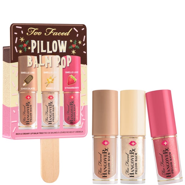 Too Faced Limited Edition Hangover Pillow Balm Pop Rich and Creamy Lip Balm Trio Set