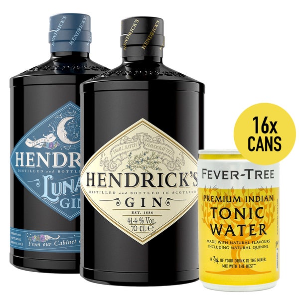 Hendrick's Lunar Gin Duo & 16 Fever Tree Tonic Bundle