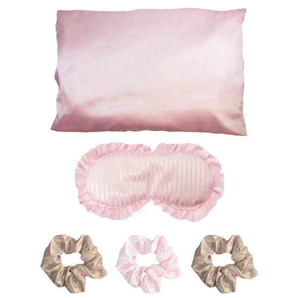 The Vintage Cosmetic Company Sleeping Beauty Set With Scrunchies Pink