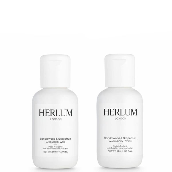 Herlum Hand and Body Wash and Lotion Duo - Sandalwood and Grapefruit 50ml (Worth £22.00)