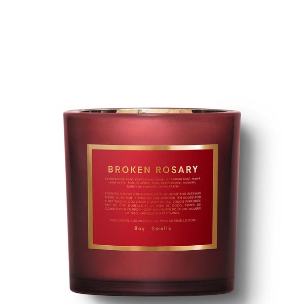 boy smells holiday broken rosary candle 8.5 oz
