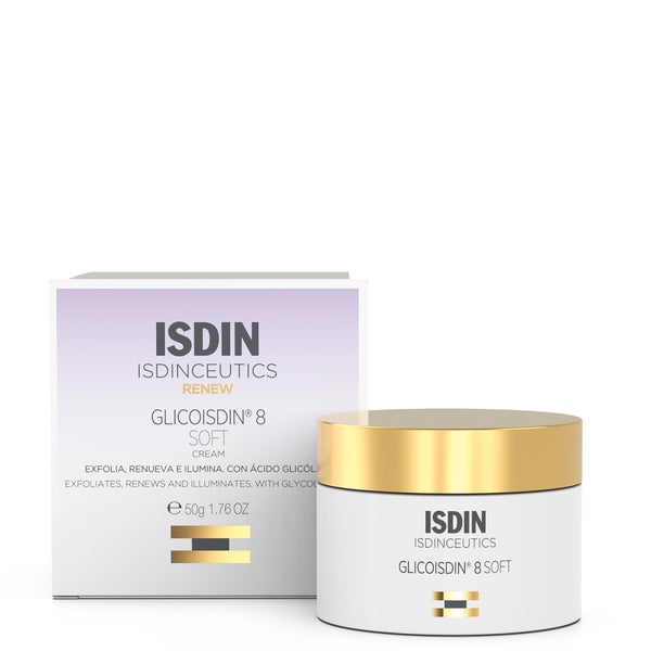 ISDIN Isdinceutics Glicoisdin® 8 Soft - Exfoliating and Renewing Glycolic Acid Face Cream for All Skin Types (1.76oz)