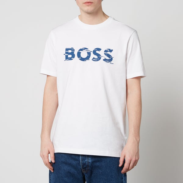 BOSS Green Logo-Print Stretch-Cotton T-Shirt