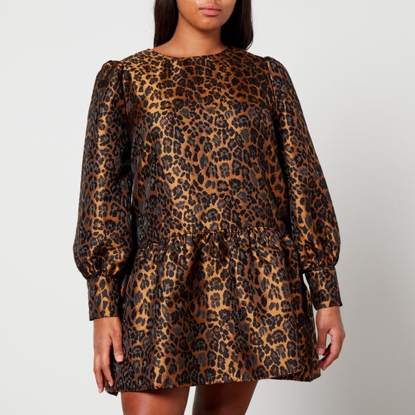 Never Fully Dressed Leopard-Jacquard Mini Dress