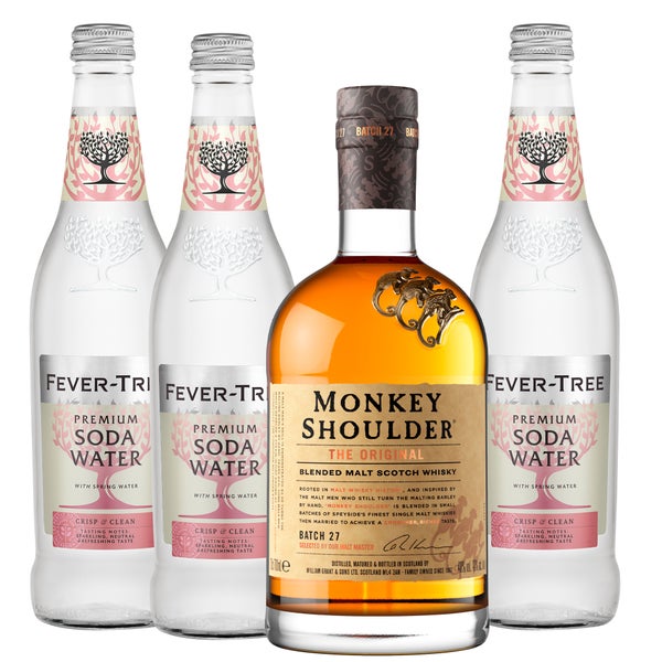 Monkey Shoulder Monkey Splash Cocktail Bundle - Monkey Shoulder Blended Malt Scotch & Fever-Tree Premium Soda Water