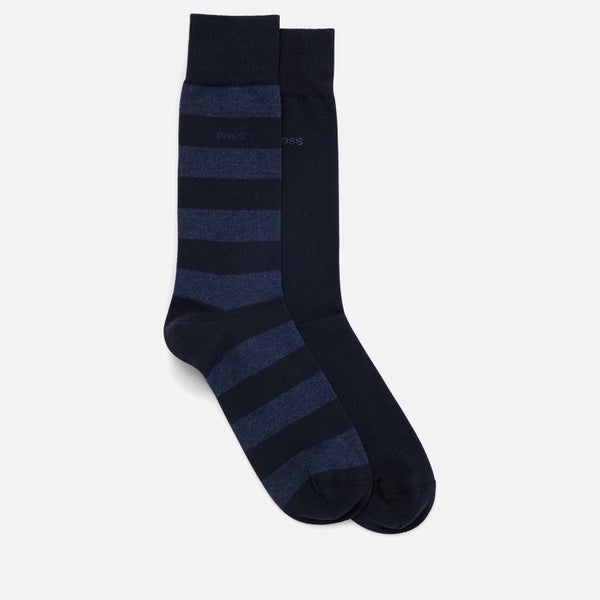 BOSS Bodywear RS Block Striped Cotton-Blend Socks 2-Pack