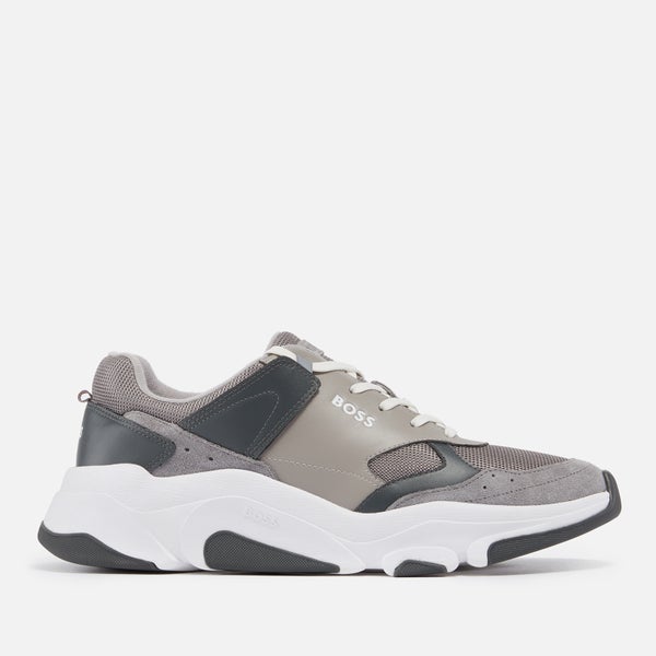BOSS Men's Asher Suede, Leather and Mesh Trainers