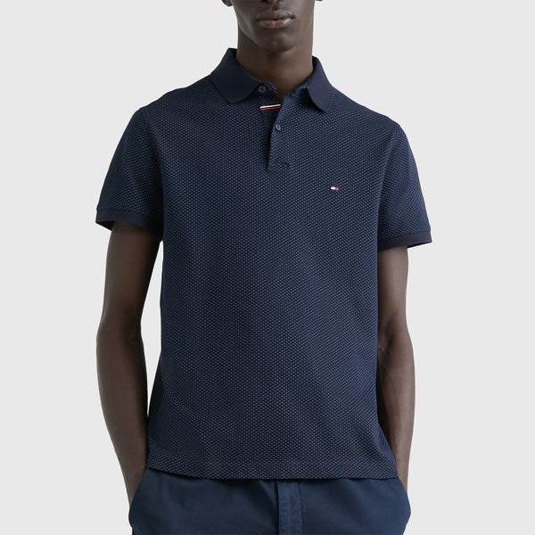 Tommy Hilfiger Dotted Slim Fit Cotton Polo Shirt