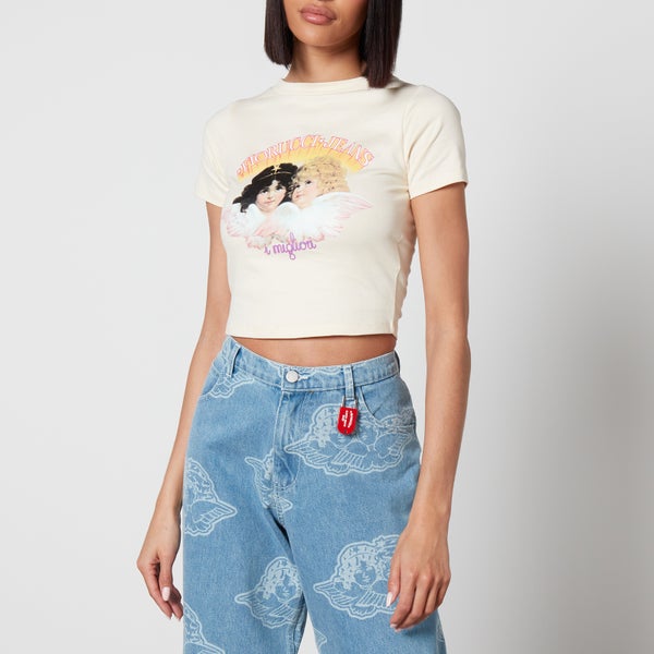 Fiorucci Angel Cropped Organic Cotton-Jersey T-Shirt