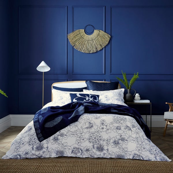 Ted Baker Linear Floral Duvet Cover - Blue