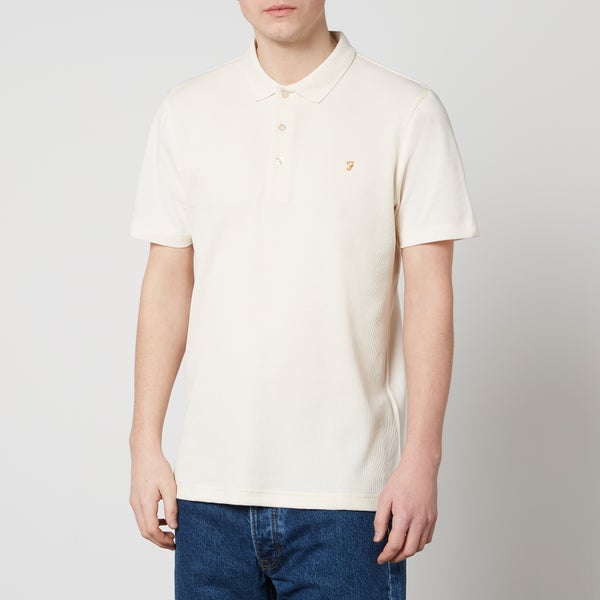 Farah Forster Organic Cotton-Piqué and Knit Polo Shirt