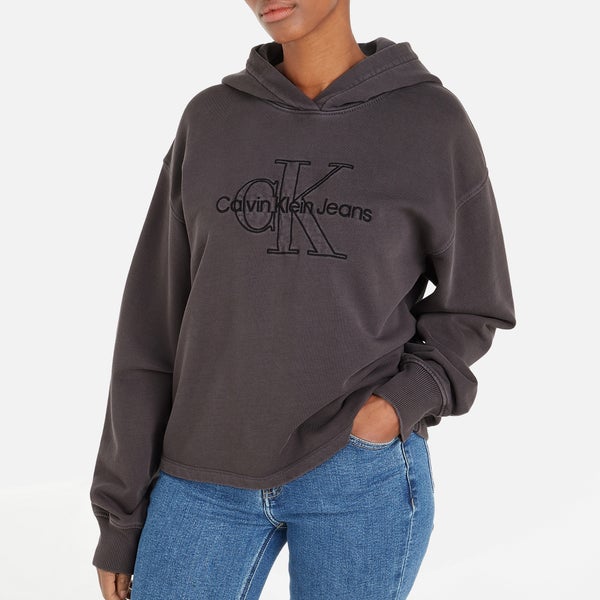 Calvin Klein Jeans Logo-Embroidered Cotton-Jersey Hoodie