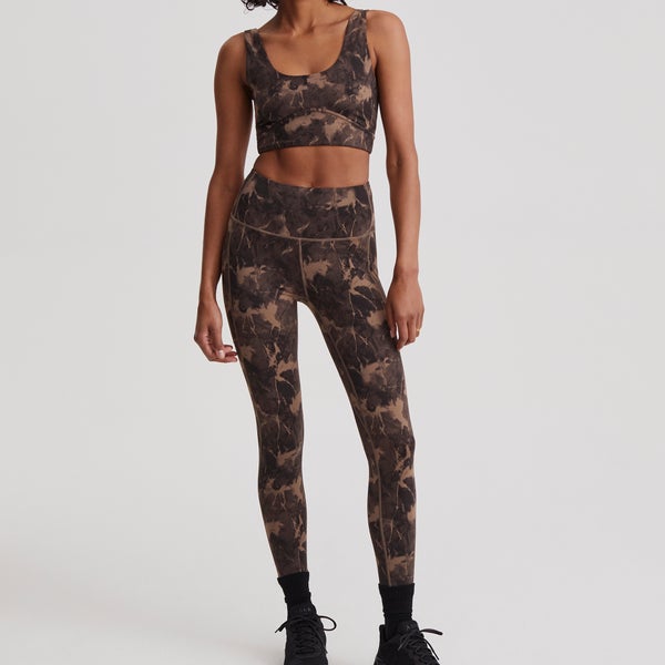 Varley Let's Go 25 Marble-Print Stretch-Jersey Leggings