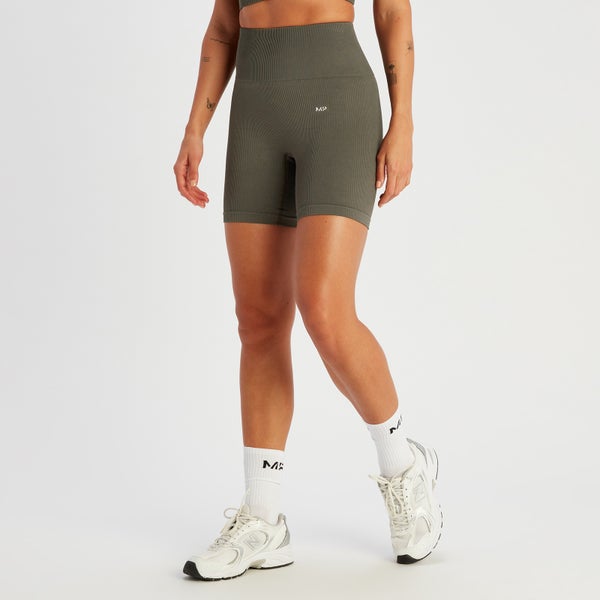 MP Women's Tempo Rib Seamless Shorts - Taupe Green