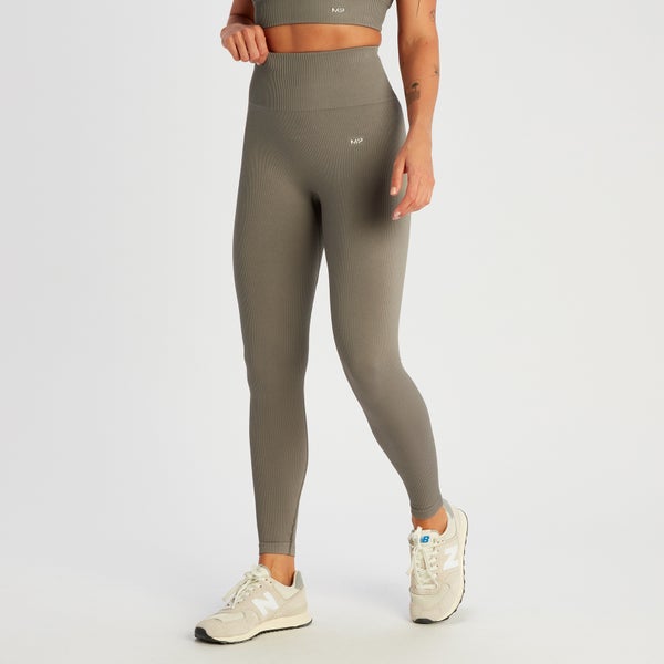 MP Women's Tempo Rib Seamless Leggings - Deep Taupe
