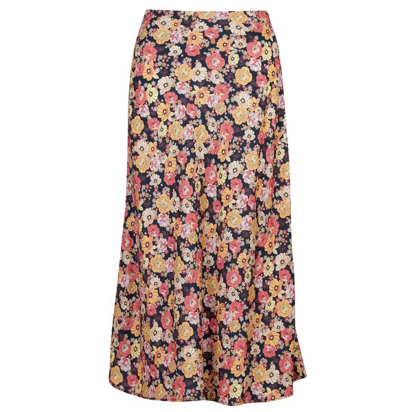 Barbour Coraline Floral-Print Lyocell-Satin Skirt