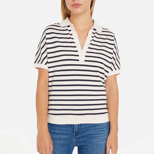 Tommy Hilfiger Striped Lyocell-Blend Polo Top