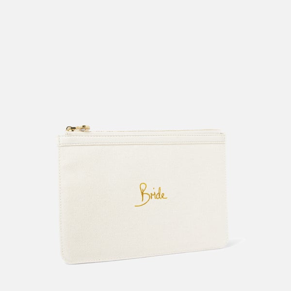 Katie Loxton Bridal Embroidered Bride Canvas Pouch
