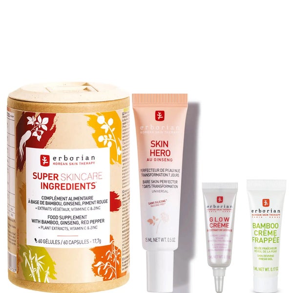 Set para potenciar el cuidado de tu piel - Cápsulas con Super ingredientes + Perfeccionador de piel + Scrub + Crema