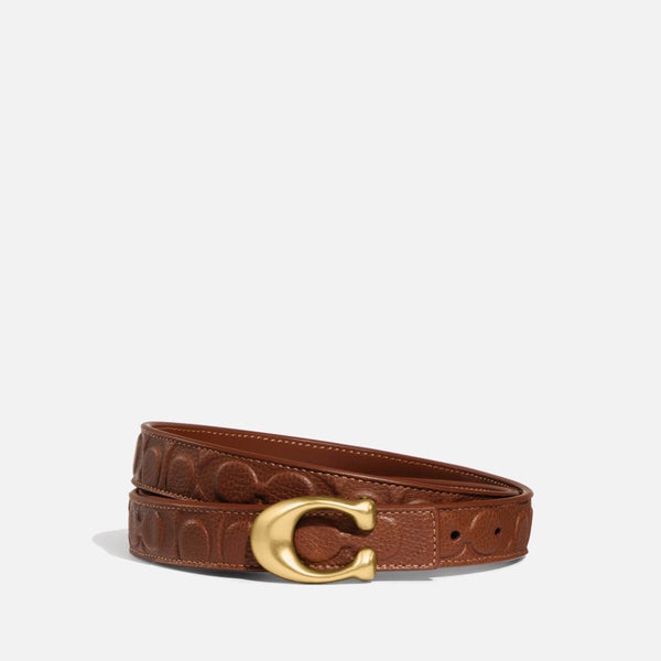 Coach C Logo-Embossed Leather Belt