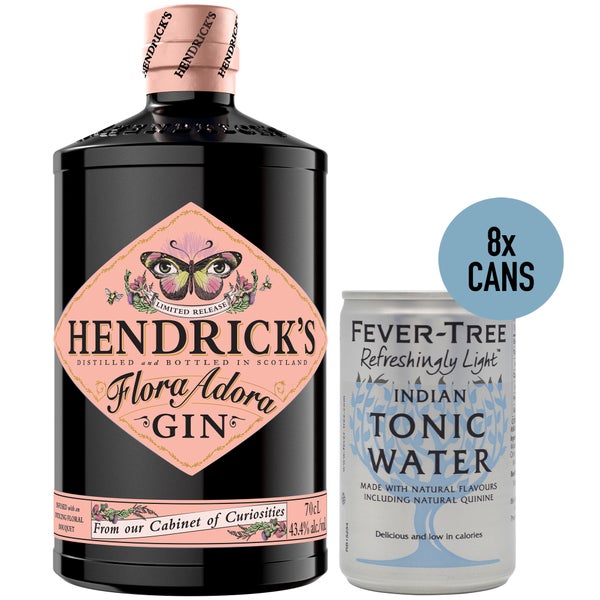 Hendrick's Flora Adora Gin & 8 Light Fever Tree Tonic Bundle