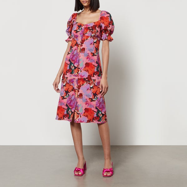PS Paul Smith Floral-Print Crepe de Chine Dress
