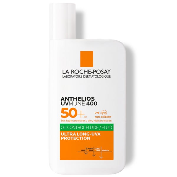 Fluido para el control de la grasa con FPS 50+ Anthelios de La Roche-Posay para pieles grasas y propensas a imperfecciones 50 ml