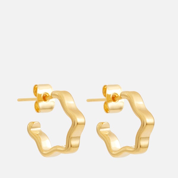 Estella Bartlett Flat Wave Gold-Tone Hoop Earrings
