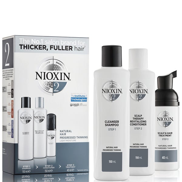 NIOXIN 3-Part System 2 Trial Kit for Natural Hair with Progressed Thinning
