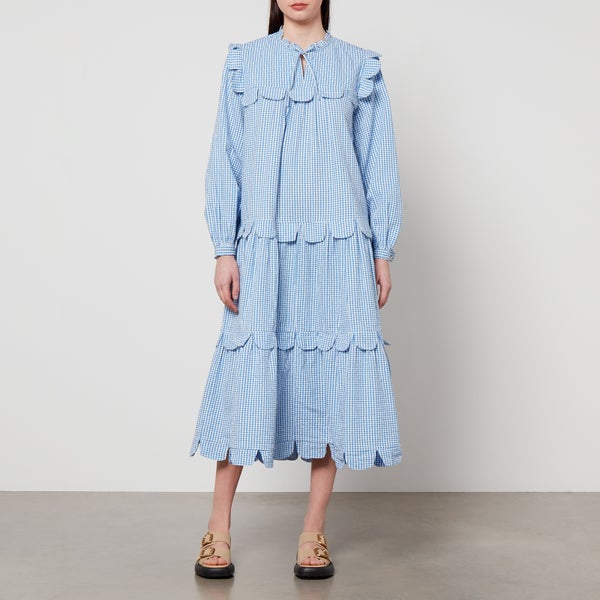 Stella Nova Loan Tiered Gingham Cotton-Seersucker Dress