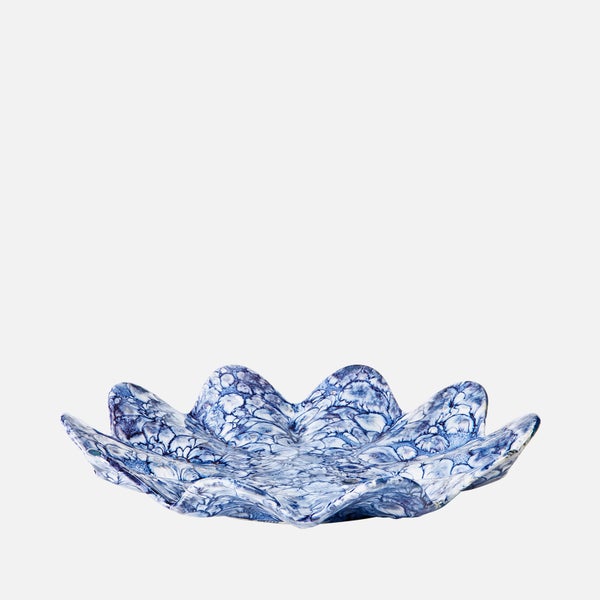 Broste Copenhagen Lilja Decorative Plate - Blue/White