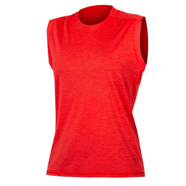 Camiseta Tank Top SingleTrack para Mujer - Pomegranate