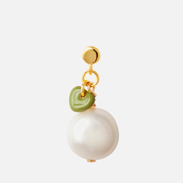 LULU Copenhagen Topping Gold-Plated, Pearl and Enamel Earring