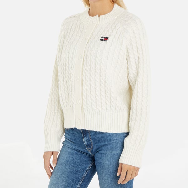 Tommy Jeans Small Badge Cable-Knit Cardigan
